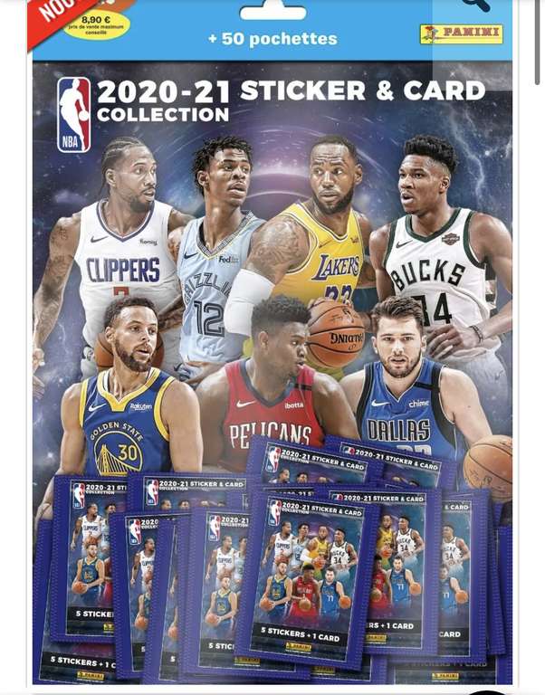 Pack Loisirs Panini NBA 2020-2021 + 50 pochettes