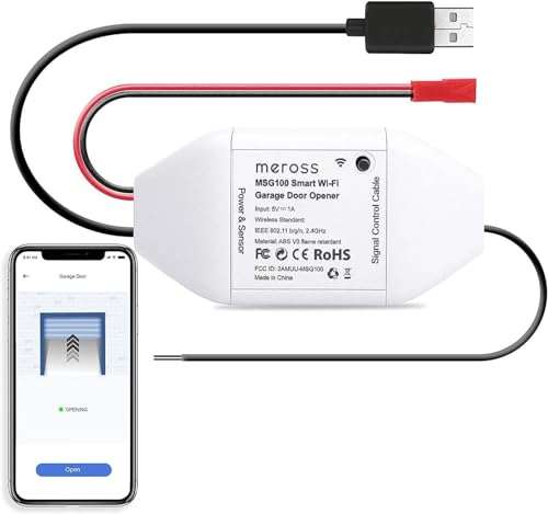 Ouvre-Porte de Garage Connecté WiFi, Meross Télécommande de Porte Intelligent Compatible avec Alexa Google Assistant et SmartThings