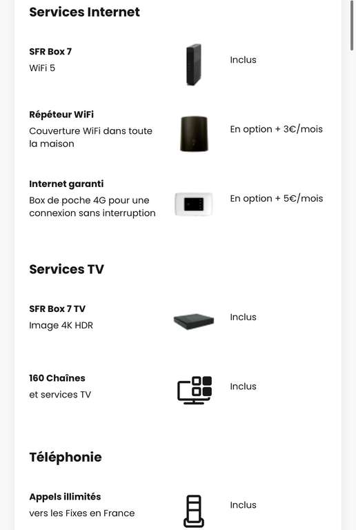 Abonnement Box SFR Starter Fibre : Internet Fibre + TV + Appels illimités vers les Fixes pendant 1 An (engagement 12 mois)