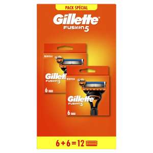 GILLETTE Fusion 5 - Recharges lames de rasoir 12 pièces (via 27,97 € sur la carte de fidélité Auchan)