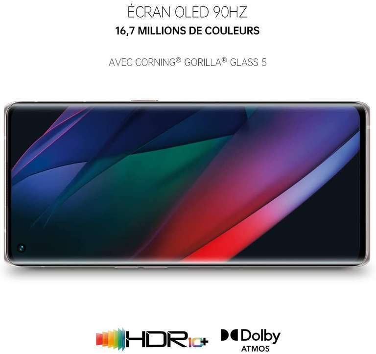 Smartphone 6.55" Oppo Find X3 Neo 5G - Full HD+ Amoled 90 Hz, SnapDragon 865, 12 Go de RAM, 256 Go, Noir (oppostore.fr)