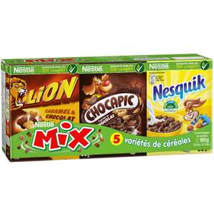 Assortiment de 6 mini boites de céréales Nestlé Mix - 5 variétés - 190g (Via 1.38€ sur Carte Fidélité)