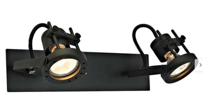 Sélection de spots et luminaires en promotion - Ex: Rampe de 2 spots Inspire Technic gu10 max 50 W, inox noir