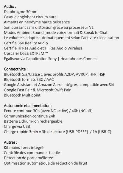 Sony WH-1000XM5 Casque sans fil à suppression de bruit, Écouteur Bluetooth,  Casque supra-auriculaire, Hi-Res, Sans fil, 30 heures de lecture, Sony XM5  - AliExpress