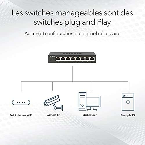 Switch Gigabit Netgear GS305P V2 - 5 Ports, PoE