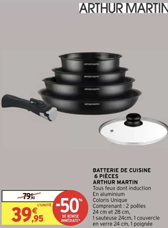 Batterie de cuisine Arthur Martin - 6 Pièces