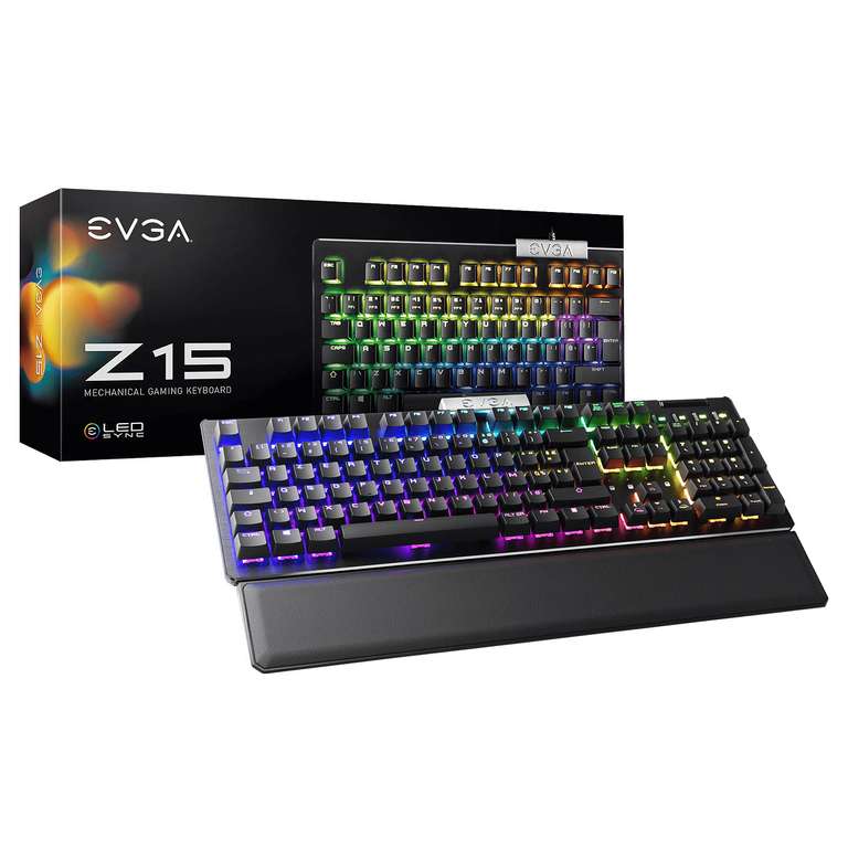 Pack gaming EVGA : Clavier Mécanique Z15 (Switches Kailh Speed Silver, RGB) + Souris X17 (16000 DPI, 10 Boutons programmables, RBG)