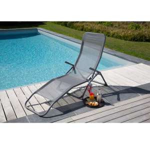 Chaise longue pliable Gardenstar - Acier texilène (via 50% sur la carte Auchan)