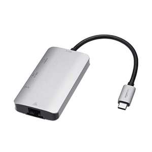Adaptateur USB-C Amazon Basics 4 en 1 vers HDMI, Ethernet, USB 3.0 et USB-C - Power Delivery, 100 W