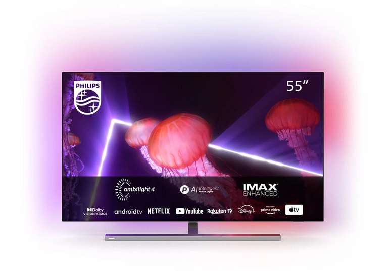 TV OLED 55" Philips 55OLED887 (2022) - OLED, Ambilight 4 côtés, 4K UHD, Android TV, HDMI 2.1, dalle 120Hz