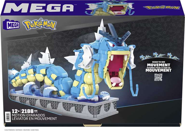 Ensemble de construction MEGA Pokémon Léviator Cinétique avec 2186 briques et pièces compatibles, membres articulés