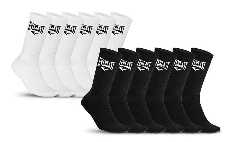 Lot de 12 chaussettes de sport Everlast pour homme (noires ou blanches)