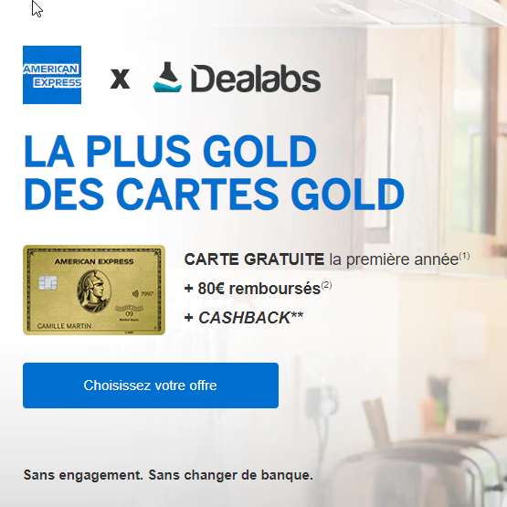 [Sous Conditions] Carte Gold offerte la 1ère année + 80 € remboursés chez Amazon, Cdiscount ou Decathlon + Amazon Prime 1 An & Fnac+ 3 ans