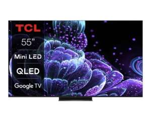 TV 55" TCL 55C835 - QLED Mini-LED, 4K UHD, 144 Hz, HDR, HDMI 2.1, Google TV (Via 199.80€ sur la carte + ODR de 100€) - Sélection de magasins