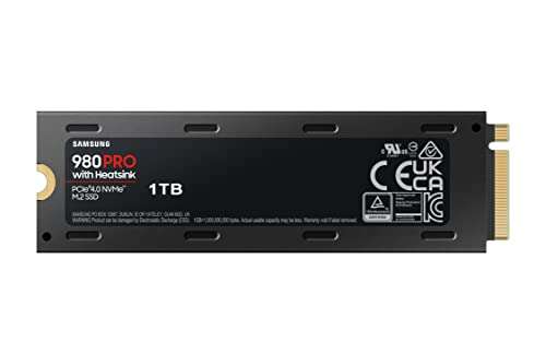 SSD interne M.2 Samsung 980 Pro - 1 To, avec dissipateur de chaleur, compatible PS5 (vendeur tiers)