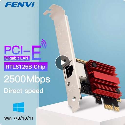 Carte réseau 2.5G PCI-E RJ45, puce RTL8125B, 100/1000Mbps, 2.5Gbps, adaptateur LAN Ethernet pour Win7/8/10/11