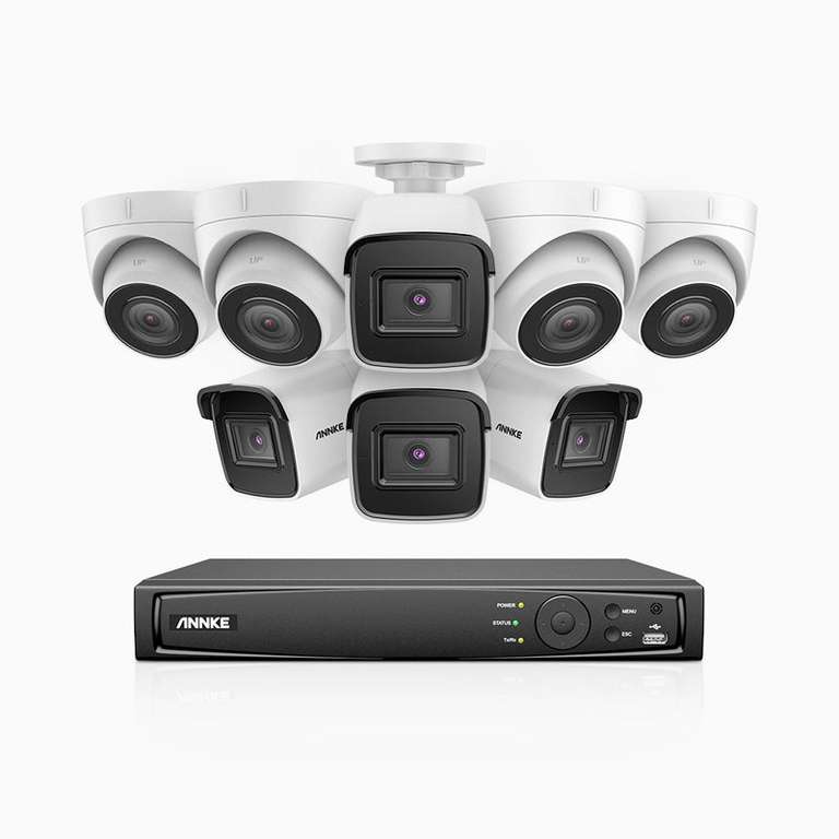 Système de vidéosurveillance PoE ANNKE H800 - 8x Caméras C800 4K 8MP + Enregistreur vidéo NVR 8CH (Vision nocturne, RTSP & ONVIF)