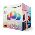 Pack de 3 Ampoules Connectées Nanoleaf Matter Essentials, LED E27 RGBW, Bluetooth, Google Apple, Synchro Musique et Écran