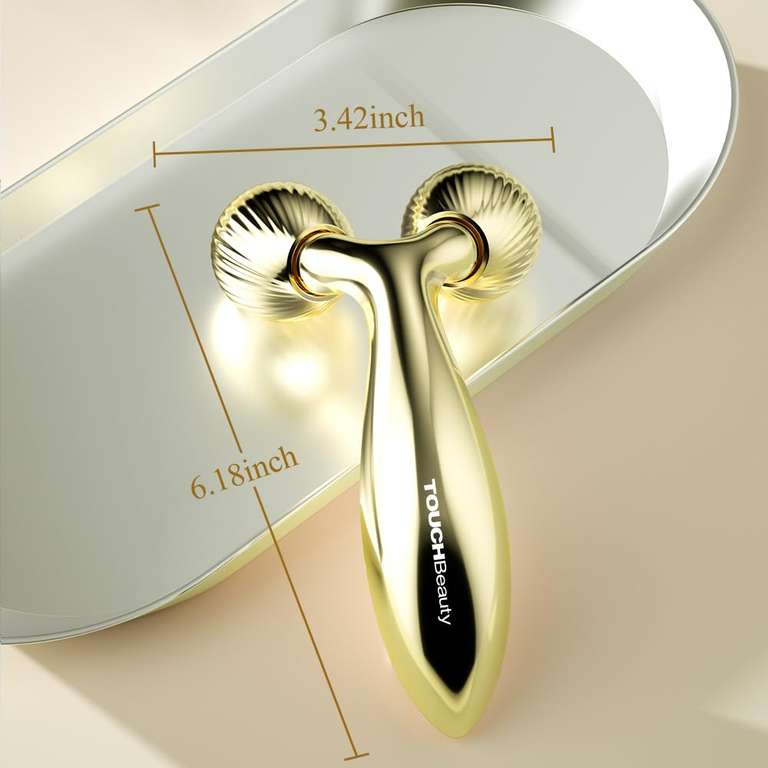 Rouleau De Massage Facial 3D Y - Lifting Rotatif 360°, Manuel, Argenté, Neuf