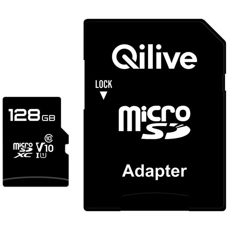 Carte mémoire Micro SDXC Qilive - 128 Go + Adaptateur SD