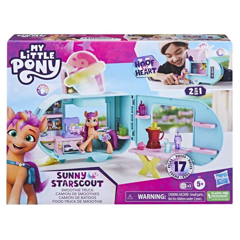 Jouet My Little Pony, Coffret Sunny Starscout Camion de Smoothies, Poney Hoof to Heart