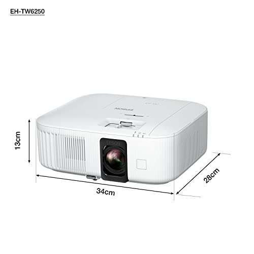 Projecteur Epson EH-TW6250 - 4K Pro-UHD avec Android TV, 2800 lumens, Écran jusqu'à 500", Technologie 3LCD