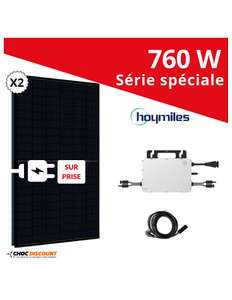 Kit solaire Plug&Play 760W : 2 panneaux solaires Honor 380W + 1 micro-onduleur Hoymiles HM800