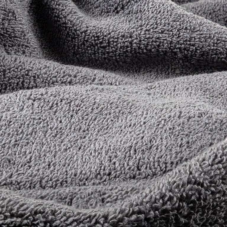 Set de 6 serviettes de bain Azahar - 100% coton - 400 g/m² - Anthracite Modèle : 30 x 30 (x2) + 50 x 90 (x2) + 70 x 125 (x2) cm
