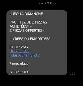 2 pizzas achetées = 2 pizzas offertes (Les moins chers) - Montigny-le-Bretonneux (78)
