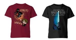 Lot de 2 T-shirts pour Enfant parmi une sélection Star Wars, Marvel, Harry Potter, Mario (du 3 au 12 ans) + Livraison gratuite