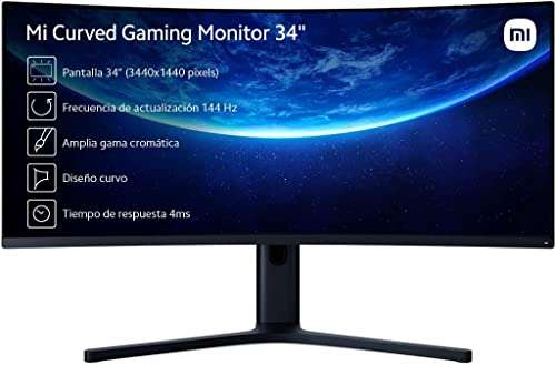 Ecran PC incurvé 34" Xiaomi Mi Curved Gaming Monitor - UWQHD, 144 Hz, Dalle VA, Incurvé 1500R, 4 ms, PiP-PaP, FreeSync P. (Vendeur Tiers)