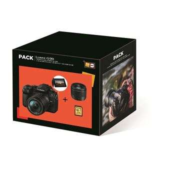 Pack Appareil photo hybride Panasonic Lumix G90 noir + Objectif G Vario 14-140mm f & Lumix G 25 mm + Carte SD 32Go