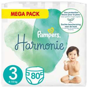 Couches bébé Pampers Harmonie Mega Pack - 80 Couches (Via 22.05€ sur Carte Fidélité)