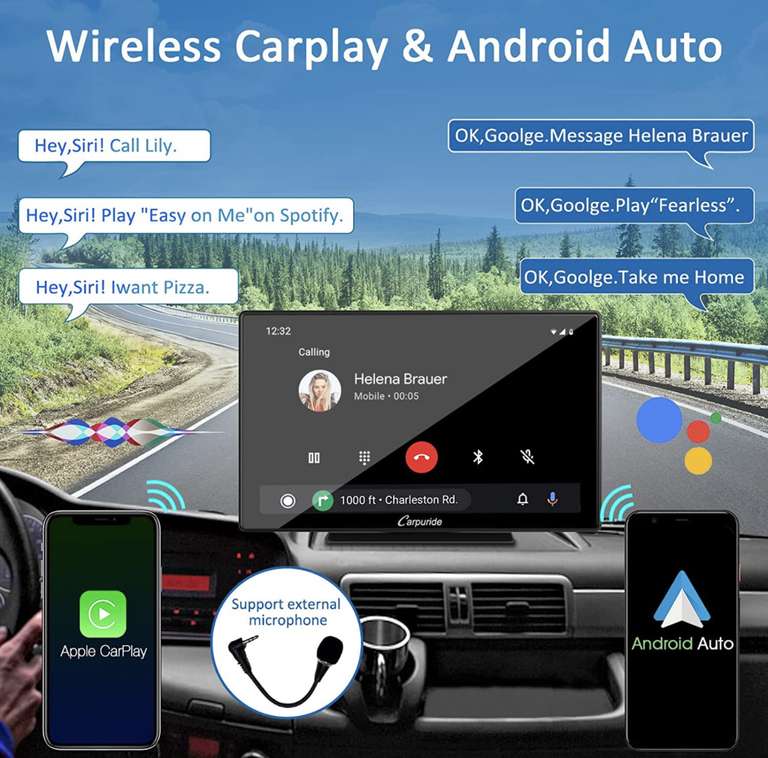 Autoradio Sans fil 9" Carpuride Carplay et Android auto (carpuride.com - Frais de douane et TVA inclus)