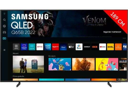 Samsung - TV QLED 4K 189 cm QE75Q65B 2022 (Vendeur tiers)