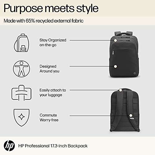 HP Sac à dos pour ordinateur portable 17,3'' noir sur