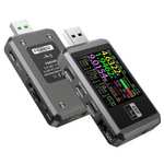 FNIRSI FNB48P - Testeur de courant et de tension USB, détection de charge rapide (PD, QC), 4-24V, 6.5A, 5 ports USB, LCD 1.77"