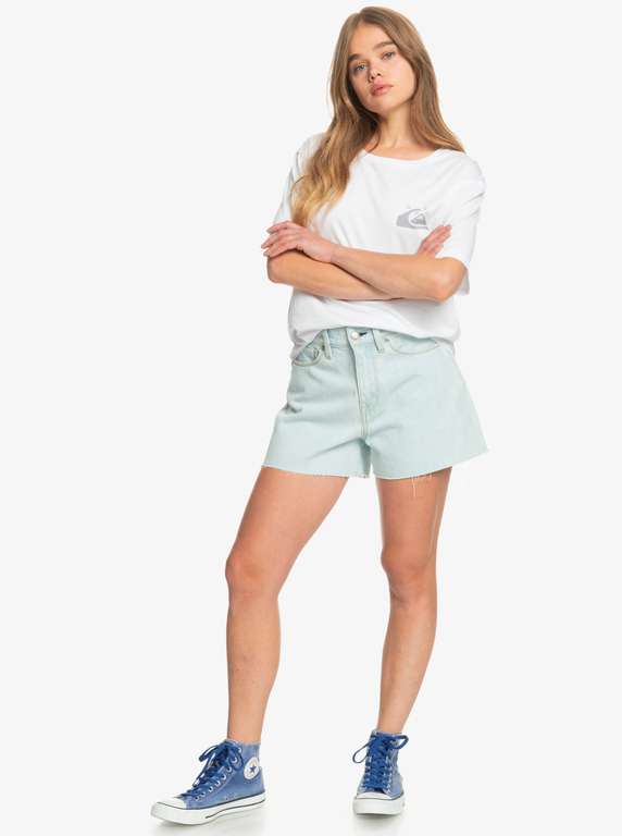 T-shirt Quicksilver en matière biologique pour Femme - Tailles XS à M, blanc ou noir