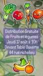 [Habitants] Distribution gratuite de 2000 kg de fruits et légumes le 17 août - Table Ouverte Nîmes (30)