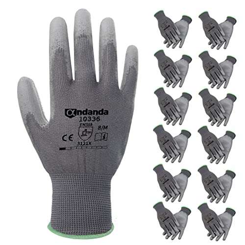 Lot de 12 paires de gants de Travail Andanda, Taille M (Vendeur Tiers)
