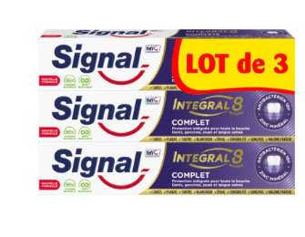 Lot de 3 tubes de dentifrice Signal Intégral 8 - 3x75ml - Différentes variétés (via 3,08€ sur carte de fidélité)