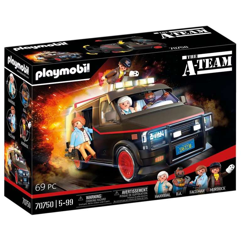 Sélection de jouets Playmobil en promotion - Ex : The A-Team Van (70750) - Le Fourgon de l'Agence Tous Risques (via 30€ sur carte fidélité)