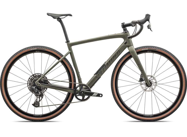 Vélo Gravel Carbone Specialized Diverge Comp 2024 - Satin, oak green / smoke