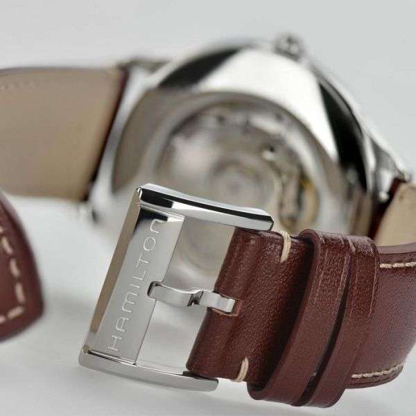 Montre Hamilton Jazzmaster Thinline Auto 40 mm bracelet bordeaux