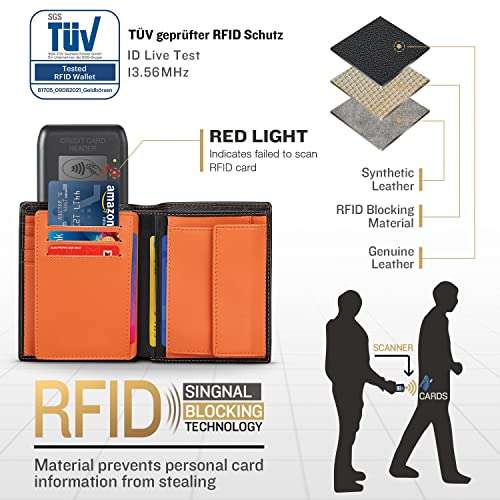 Portefeuille en cuir Teehon - Blocage RFID/NFC (vendeur tiers)