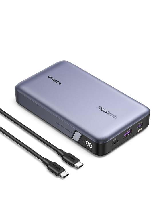 UGREEN Nexode 100W Batterie Externe 20000mAh Charge Rapide Power Bank USB C  PD QC 3.0 (Via coupon 20%) –
