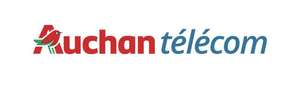 Forfait mobile 4G Auchan Télécom - Appels/SMS/MMS illimités + 130 Go de DATA , 14 Go EU/DOM (sans engagement, ni condition de durée)