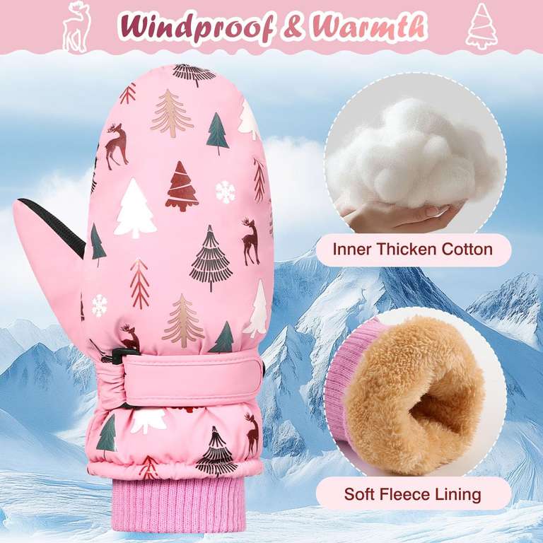 Gants De Ski Enfant Rhino Valley - Imperméables, Doublure Polaire, Paume Antidérapante - Tailles S/M/L - Pour Neige Et Jeux D'hiver