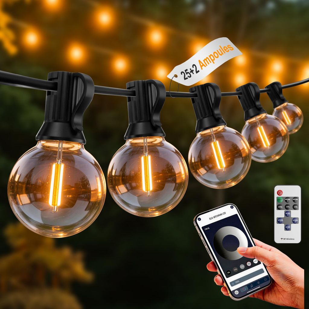Guirlande Lumineuse Exterieure Intérieur Brilvibera G40 - 23,5m (Vendeur tiers)