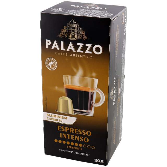 Boîte de 20 capsules de café Palazzo (en allu) compatibles Nespresso